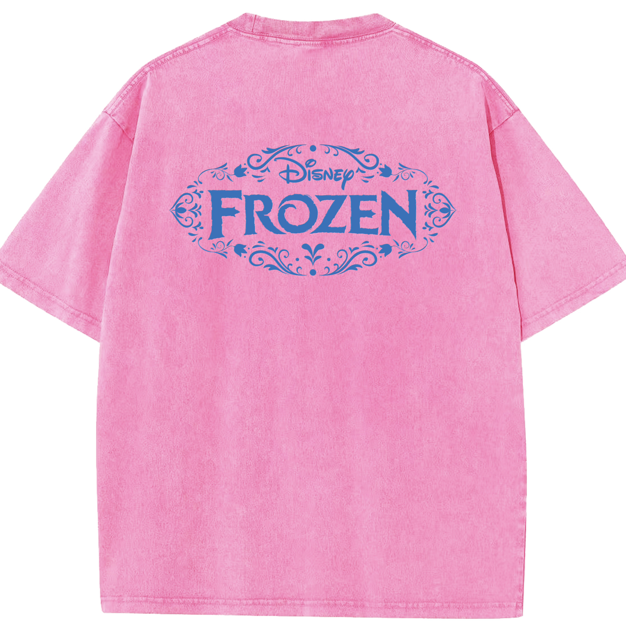 （画像用） アナと雪の女王 アンナ エルサ Frozen Anna Elsa 綿100% ヴィンテージ風 半袖Tシャツ（背面プリント）